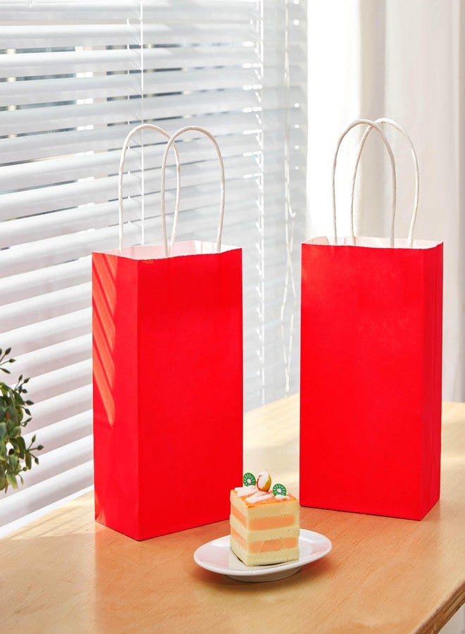 SUNCOLOR 24-Pack Red Gift Bags with Handles – 8" Goodie Bags for Party Favor Bags, Christmas, Valentine's Day & Birthdays (Red) - Image 2